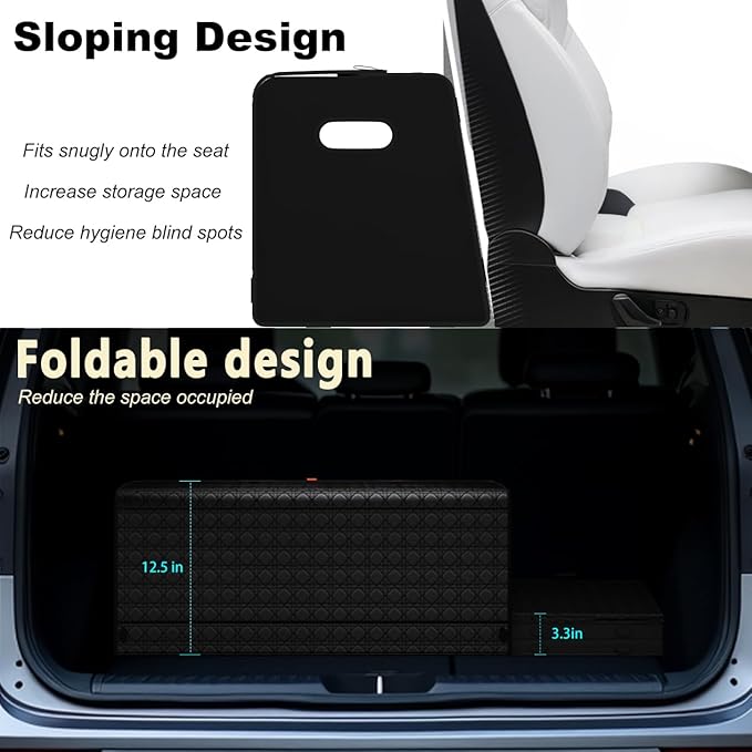 Trunk Organizers, Car Organizers, Storage Solutions, and Car Storage Organizers for SUVs, Sedans, Back Seats, and Luxury Vehicles with Lid, Leather, Small, Large (Black, XXL)