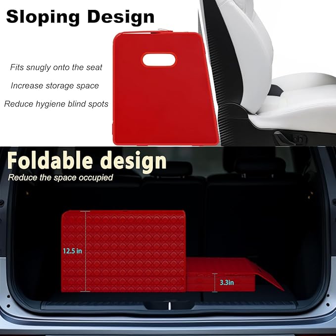 Trunk Organizers, Car Organizers, Storage Solutions, and Car Storage Organizers for SUVs, Sedans, Back Seats, and Luxury Vehicles with Lid, Leather, Small, Large (Red, L)