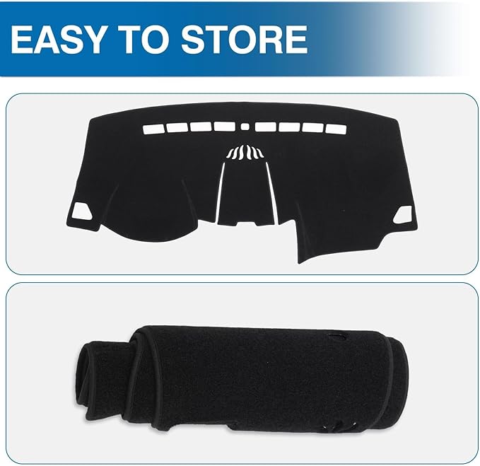 KUST Car Dash Cover Mat for Ford Edge 2015-2024 Left Hand Driving Non-Slip Center Console Dashboard Cover Interior Accessories for Ford Edge Custom Fit Dash Mat Sunshade Windshield No Glare Black