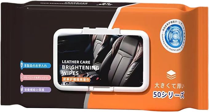 Deep Leather Cleaner & Protection - Conditioner Care Kit | 50 Count Upholstery Conditioner | Cleansing Wipes | for Truck Seat Dashboard Console Upholstery Shoes Boots Bags Furniture