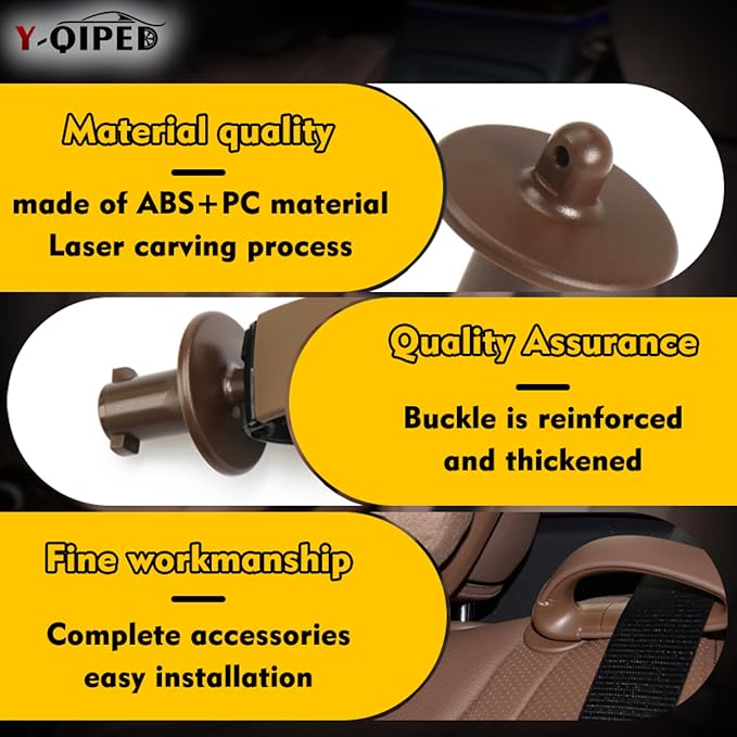 Backseat Seat Belt Guide Holder Ring Retaining Clip for Mercedes-Benz Maybach S Class 2013-2020 W222 W213 W463 (Brown)