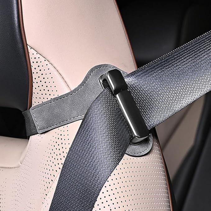 Car Seat Belt Holder Clip for Easy Reach, Anti-Vibration Seatbelt Stopper for Driver Passenger Side, Seat Belt Grabber Guide Adjuster, Fits Sports Seats with Headrest Gap or Hole