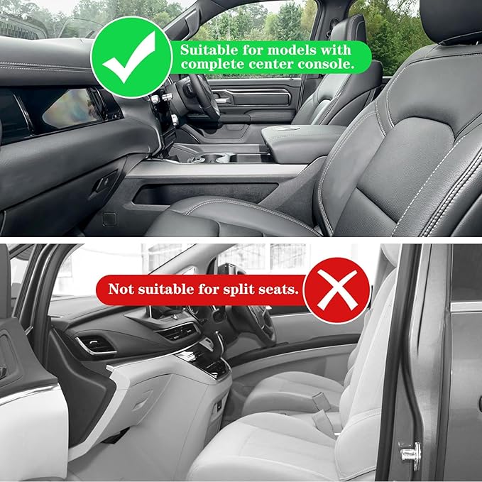 ABS Center Console Organizer Compatible with Toyota Highlander 2008-2013 Accessories Center Console Organizer Embedded Storage Armrest Box Fit for Highlander (Black