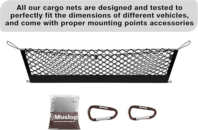 Muslogy Envelope Style Trunk Cargo Net Compatible with 2017-2022 Honda CR-V Accessories Custom Fit Trunk Organizer Upgraded Mesh Storage Luggage Net with Metal Hooks(NOT for Touring)