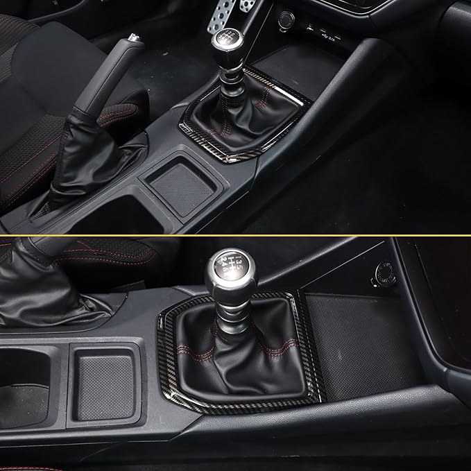 CHEAYAR Gear Shift Panel Trim Cover Compatible with Subaru WRX 2022 2023,Car Gear Shifter Console Anti-Scratch Panel Frame Decorative Sticker Protection Cover Accessories (Gearbox-Black Carbon)