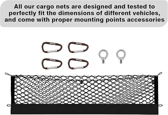 Muslogy Truck Bed Cargo Net Compatible with Jeep Gladiator 2020-2024 2025 JT Accessories Storage Organizer Pickup Truck Bed Envelope Style Cargo Net with Heavy Duty Carabiners 13