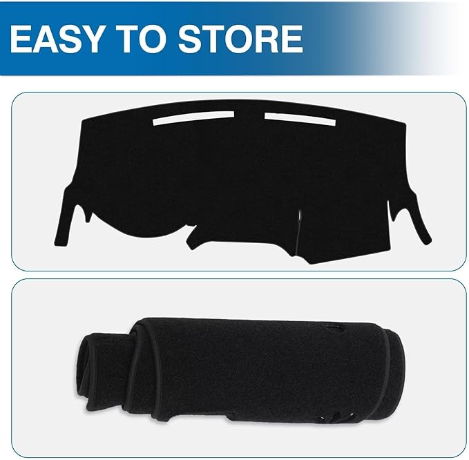 KUST Car Dash Cover for Dodge Grand Caravan 2011-2020(SE,SXT,GT)/Chrysler Town & Country 2011-2016 Polyester Dashboard Cover Non-Slip Center Console Dash Cover Accessories for Grand Caravan Black
