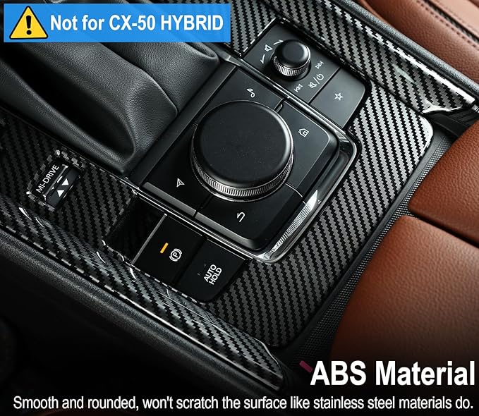 Center Console Cover for Mazda CX50 2025 2024 2023, Not for CX 50 Hybrid, 3PCS Carbon Fiber Gear Shift Panel Box Covers Trim Protection, Console Frame for CX-50 Car Interior Accessories
