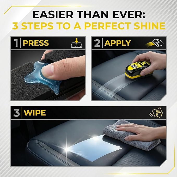 Car Interior Detailer Cleaner,UV Protection for Dashboard,Seat,Door Panel and Console,Safe on Leather,Vinyl and Plastic,Restore Color And Rejuvenate,Easy To Shine,Press Then Wipe Conditioner