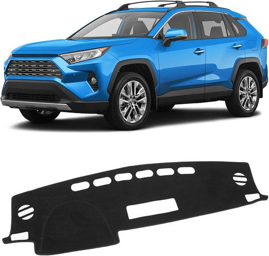 KUST Car Dash Cover Mat for Toyota RAV4 2013-2018 Left Hand Driving Non-Slip Center Console Dashboard Cover Interior for Toyota RAV4 Accessories Custom Fit Dash Mat Sunshade Windshield Glare Black