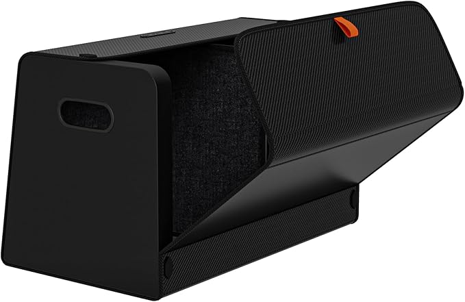 Trunk Organizers, Car Organizers, Storage Solutions, and Car Storage Organizers for SUVs, Sedans, Back Seats, and Luxury Vehicles with Lid, Leather, Small, Large (Carbon Fiber, L)