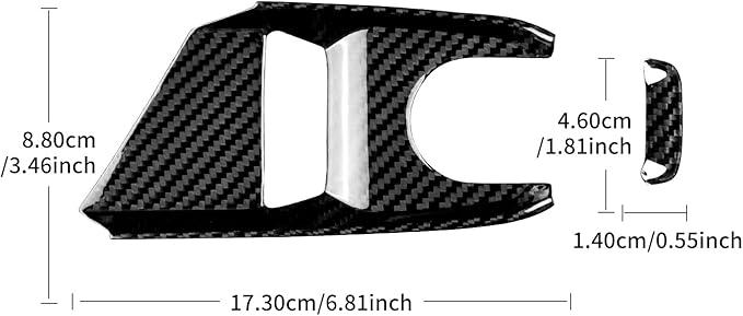 Carbon Fiber, Car Gear Shift Knob Button Panel Cover, for C8 Center Console Panel Cover Decoration for Chevrolet Corvette C8 2020 2021 2022 2023, Black