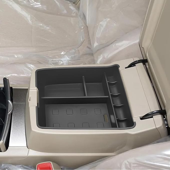 ABS Center Console Organizer Compatible with Toyota Highlander 2008-2013 Accessories Center Console Organizer Embedded Storage Armrest Box Fit for Highlander (Black