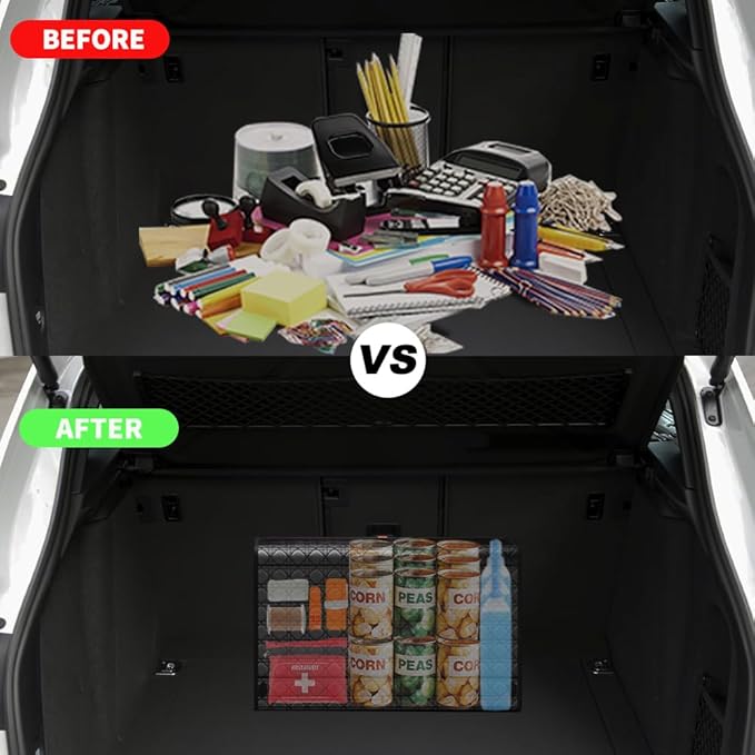 Trunk Organizers, Car Organizers, Storage Solutions, and Car Storage Organizers for SUVs, Sedans, Back Seats, and Luxury Vehicles with Lid, Leather, Small, Large (Black, M)