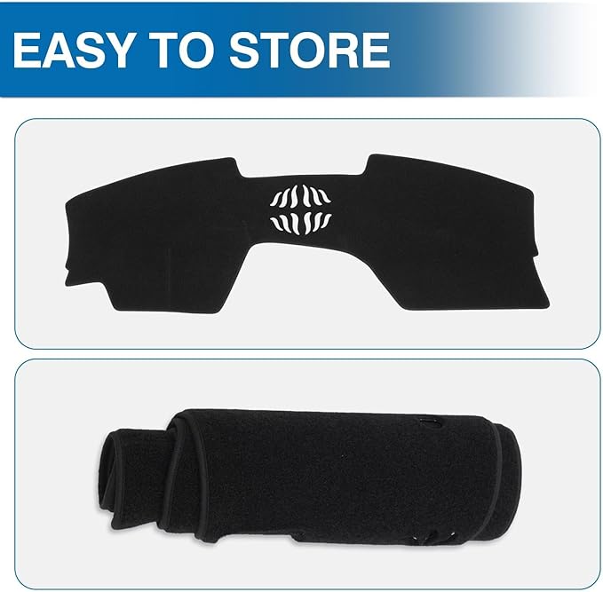 KUST Car Dash Cover for Mazda3 Hatchback, Sedan 2019-2024 2025 2026 (without HUD) Polyester Dashboard Cover Non-slip Center Console Dash Cover Interior Accessories for Mazda3 Custom Fit No Glare Black