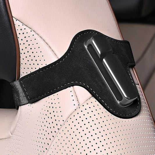 Car Seat Belt Holder Clip for Easy Reach, Anti-Vibration Seatbelt Stopper for Driver Passenger Side, Seat Belt Grabber Guide Adjuster, Fits Sports Seats with Headrest Gap or Hole