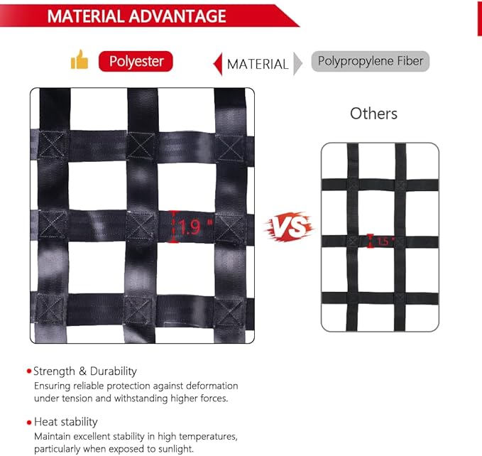 Surmountway Cargo Net for Pickup Truck Bed(82" x 50"), Truck Bed Cargo Net with Capacity 1100LBS, Heavy Duty Cargo Nets with Adjustable Cam Buckles & S-Hooks, Truck Cargo Net for Trailer Trucks