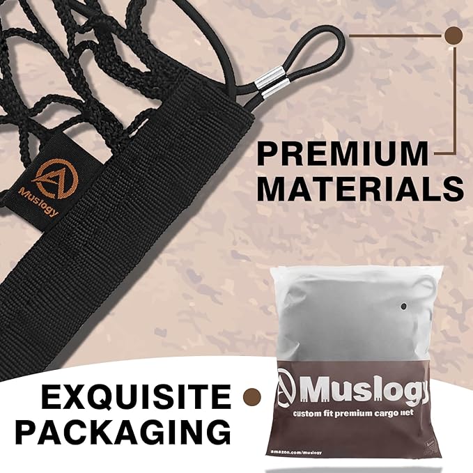 Muslogy Truck Bed Cargo Net Compatible with Toyota Tundra 2007-2024 2025 Accessories Storage Organizer Pickup Truck Bed Envelope Style Cargo Net with Heavy Duty Carabiners