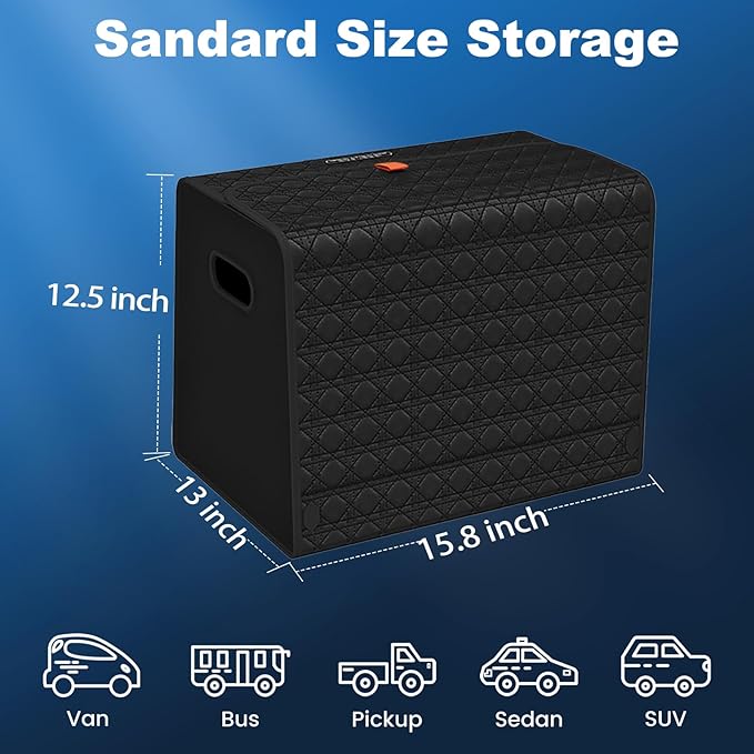 Aiuwo Trunk Organizer for Car,Car Trunk Organizer and Storage for SUV,Truck,MPV Collapsible Multi Compartment Extra Large capacity and Adjustable (Black, Standard)