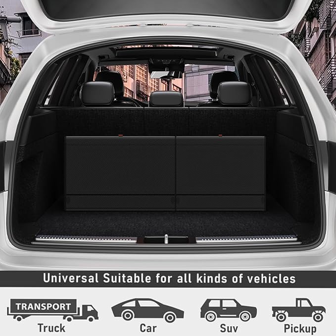 Aiuwo Trunk Organizer for Car,Car Trunk Organizer and Storage for SUV,Truck,MPV Collapsible Multi Compartment Extra Large capacity and Adjustable (Carbon Fiber, Standard)