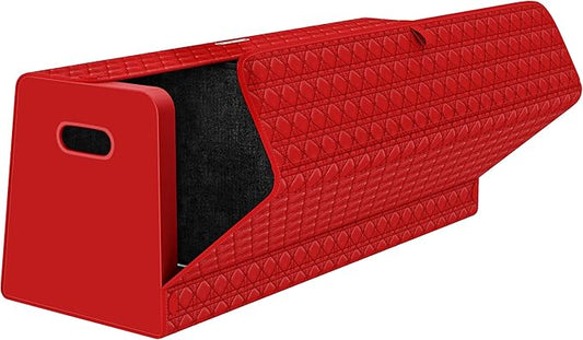 Trunk Organizers, Car Organizers, Storage Solutions, and Car Storage Organizers for SUVs, Sedans, Back Seats, and Luxury Vehicles with Lid, Leather, Small, Large (Red, XXL)