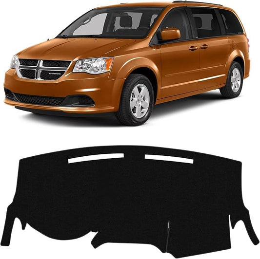 KUST Car Dash Cover for Dodge Grand Caravan 2011-2020(SE,SXT,GT)/Chrysler Town & Country 2011-2016 Polyester Dashboard Cover Non-Slip Center Console Dash Cover Accessories for Grand Caravan Black