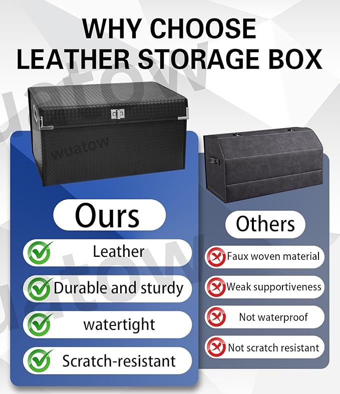 Trunk Organizer for Car,Trunk Organizer for SUV & Sedan,with Lid,Multi-Functional,Foldable Cargo Storage Box-Black-L