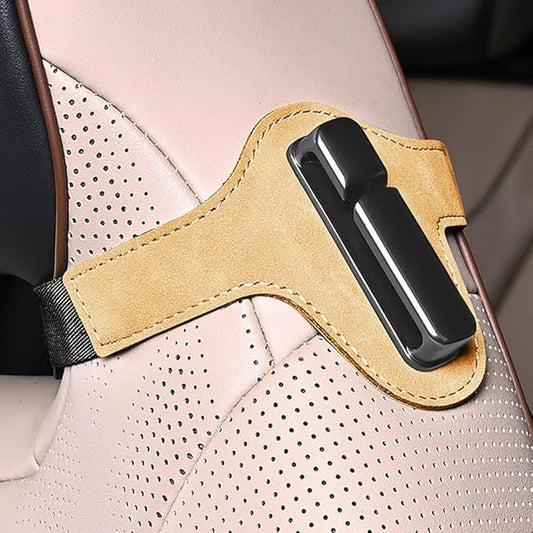 Car Seat Belt Holder Clip for Easy Reach, Anti-Vibration Seatbelt Stopper for Driver Passenger Side, Seat Belt Grabber Guide Adjuster, Fits Sports Seats with Headrest Gap or Hole