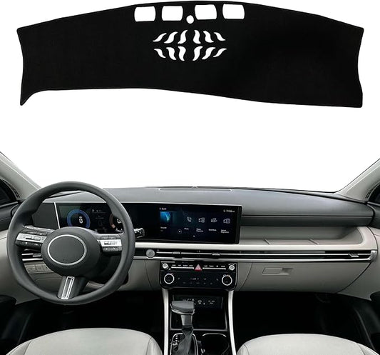 Non-Slip Dash Cover Dashboard Cover Mat Custom Fit Center Console Cover Sunshield Protector Pad Compatible with for Hyundai Tucson 2025 Accessories Pad (Without HUD) (Black Trim)
