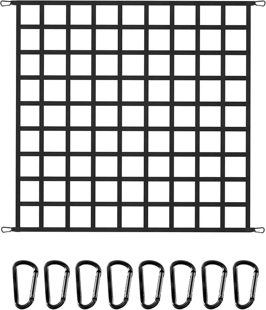 The First Flat Bungee Cargo Net for Pickup Truck Bed, 4' x 6' Stretches to 10' x 15', 25 MM Heavy Duty Cargo Net with 2 Using Modes, for Dodge RAM, Ford, Chevy, Toyota, etc