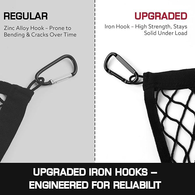 Cargo Net for Pickup Truck Bed, Stretchable 4'x4' to 7'x7' Fine Mesh Elastic Net Set with Heavy-Duty Iron Hooks & 2 Tie-Down Straps, Secure Truck Bed Cargo Netting for Pickup and Trailer Transport