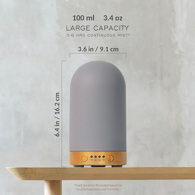 Earnest Living Glass Essential Oil Diffusers for Essential Oils 100 ml Ultrasonic Diffusers 4 Timers Night Lights and Auto Off Function Home Office Aromatherapy Diffusers for Home, Yoga, Sleep