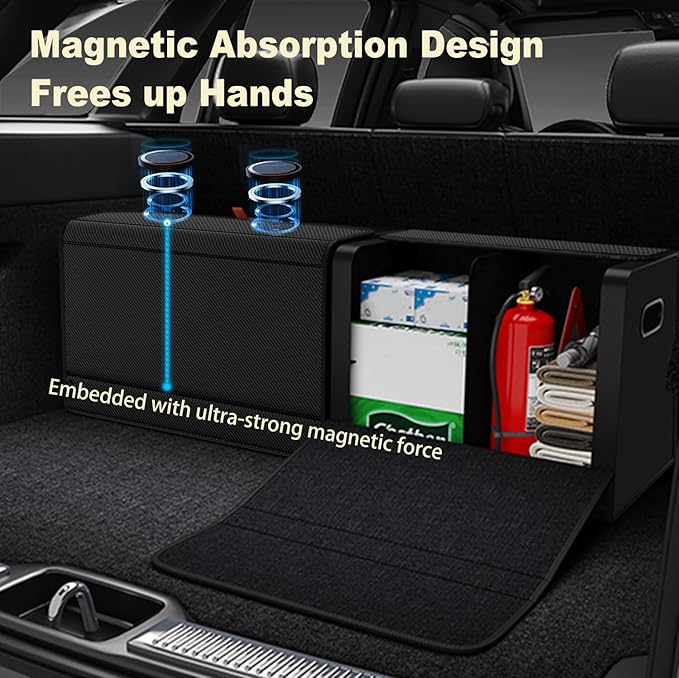 Aiuwo Trunk Organizer for Car,Car Trunk Organizer and Storage for SUV,Truck,MPV Collapsible Multi Compartment Extra Large capacity and Adjustable (Carbon Fiber, Standard)