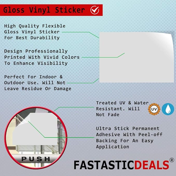 Decal Stickers Multiple Sizes Ebt Accepted Outdoor Advertising Printing Industrial Vinyl Safety Sign Label Business 14x10Inches