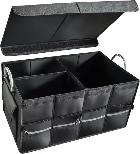 Collapsible Multi Compartment Car Trunk Organizer,SUV Trunk Organizer, suitable for Car Accessories Interior for Women and Men (JB-06)