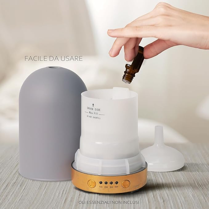 Earnest Living Glass Essential Oil Diffusers for Essential Oils 100 ml Ultrasonic Diffusers 4 Timers Night Lights and Auto Off Function Home Office Aromatherapy Diffusers for Home, Yoga, Sleep