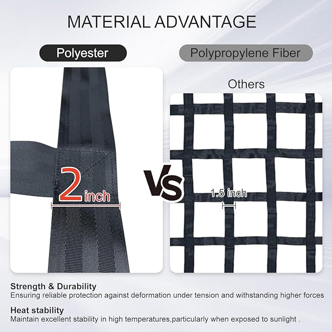 Cargo Net for Pickup Truck Bed, Heavy Duty 1100LBS Capacity, Adjustable Cam Buckles & S-Hooks, Thick Herringbone Nylon Mesh with Drawstring Storage Bag for Trailers and Trucks