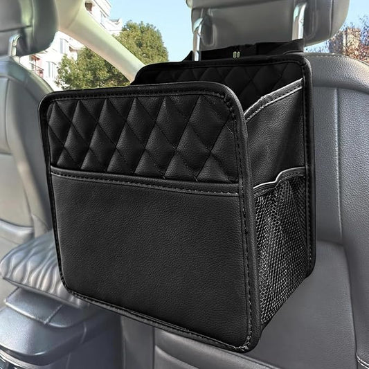 Car Seat Back Organizer, Hanging PU Leather Car Storage Bag, Compatible with Most Vehicles Interior Accessories Organizer