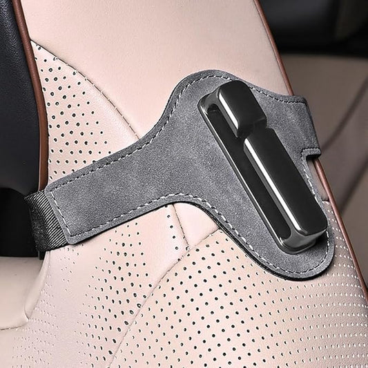 Car Seat Belt Holder Clip for Easy Reach, Anti-Vibration Seatbelt Stopper for Driver Passenger Side, Seat Belt Grabber Guide Adjuster, Fits Sports Seats with Headrest Gap or Hole