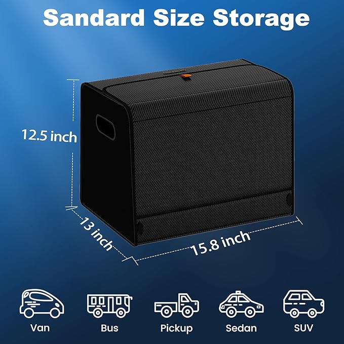 Aiuwo Trunk Organizer for Car,Car Trunk Organizer and Storage for SUV,Truck,MPV Collapsible Multi Compartment Extra Large capacity and Adjustable (Carbon Fiber, Standard)