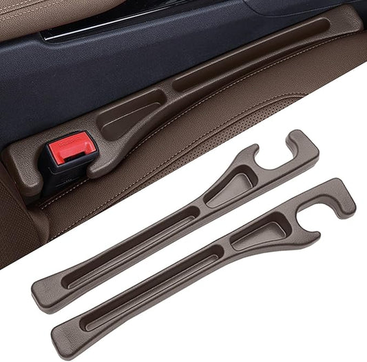 Seat Gap Fillers with Seat Belt Holes,No Drop Seat Guard for Cars,Car Side Seat Gap Filler Organizer 2 Pack (Brown)