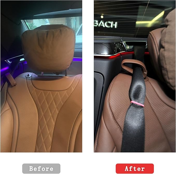 Backseat Seat Belt Guide Holder Ring Retaining Clip for Mercedes-Benz Maybach S Class 2013-2020 W222 W213 W463 (Brown)