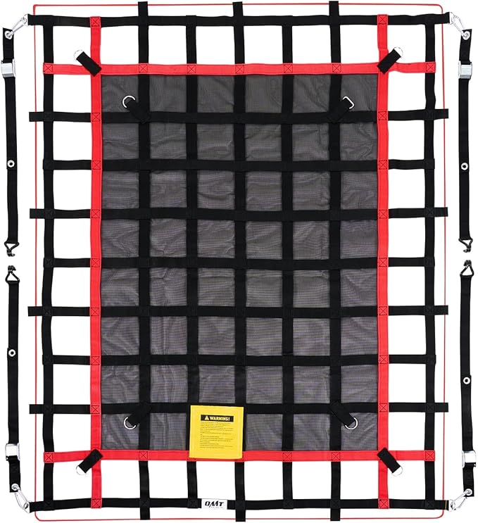 Orion Motor Tech Cargo Net for Pickup Truck Bed, 6'x4.8' Truck Bed Net for SUV ATV Oil Rig Cargo Rack, Heavy Duty Pickup Cargo Net Safety Mesh Net with S-Hook Straps Tie Down Strap Bungee Cord