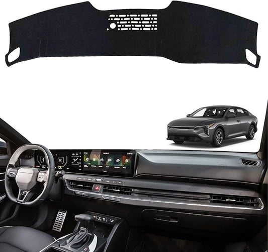 Non-Slip Dash Cover Dashboard Cover Mat Custom Fit Center Console Cover Sunshield Protector Pad Compatible with Kia K4 2025 2026 (Not for HUD) Accessories Pad (Black Trim)