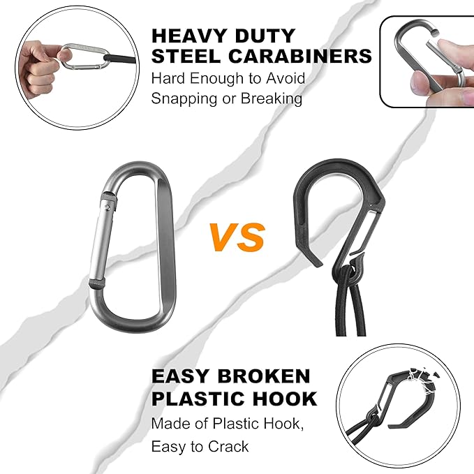 Seven Sparta 4' x 6' Large Cargo Net for Pickup Truck Bed Stretches to 8' x 12' for Truck Bed, Trailer, Trunk, SUV with 12 Bonus D Clip Carabiners Cargo Net for Large Loads (Black, 4'x6')