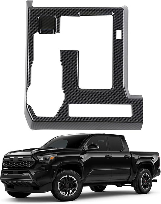 Center Console Gear Shift Panel Cover for Toyota Tacoma 2024 2025 & 4Runner 2025 Interior Decorations Carbon Fiber Style Accessories