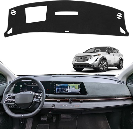 Non-Slip Dash Cover Dashboard Cover Mat Custom Fit Center Console Cover Sunshield Protector Pad Compatible with Nissan Ariya 2023 2024 2025 Accessories Pad (（with HUD）)