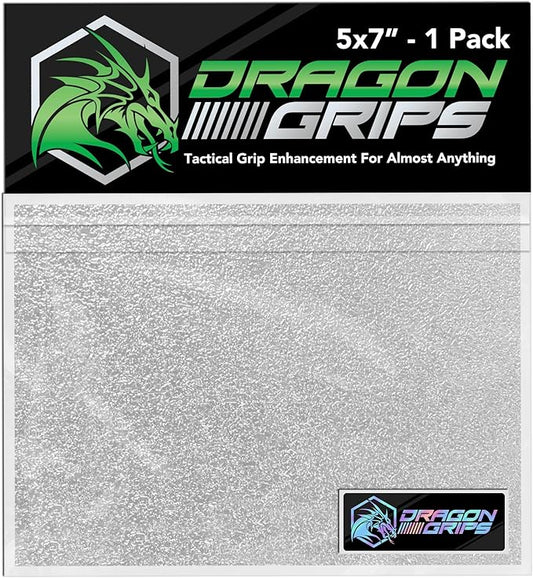 Dragon Grips 5x7 Clear Grip Tape Decal Stickers for iPhone Tablet Mouse Computer Textured Silicone Rubber Traction Grip Adhesive Great for Gaming Mouse Controllers and RC Vehicle Controls (Clear)