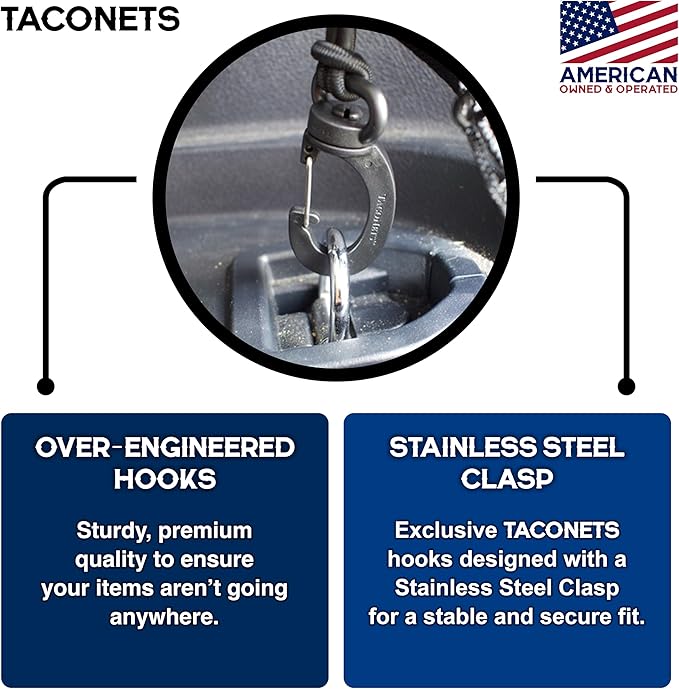 Envelope Cargo Net for Suburban | Tahoe | Yukon/XL | Escalade/ESV - Fits 2015-2025 - Upgraded 5mm Bungee - Integrated Storage Bag - Heavy Duty Hooks - Designed in USA