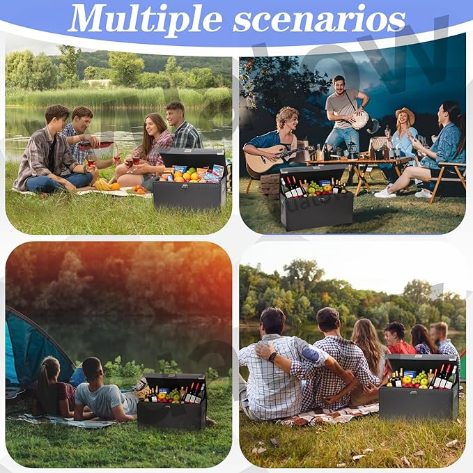 Trunk Organizer for Car,Trunk Organizer for SUV & Sedan,with Lid,Multi-Functional,Foldable Cargo Storage Box-Black-L